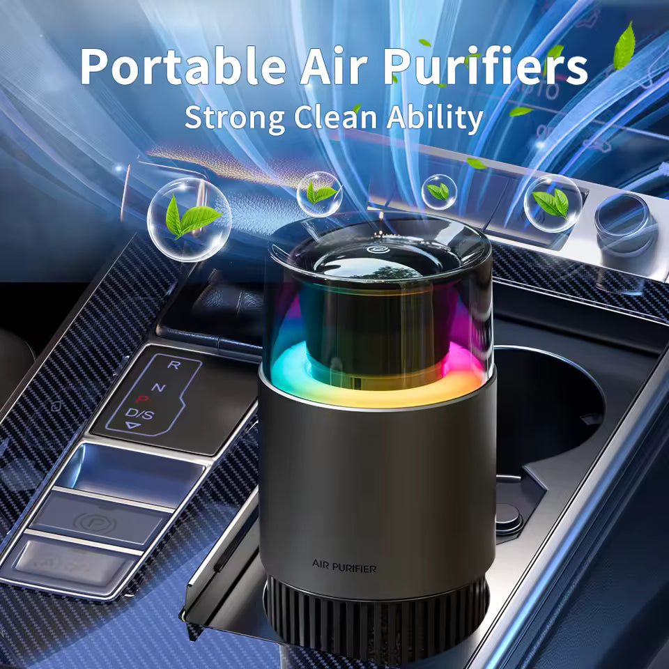 Purificateur/ioniseur d’air USB – Désodorisant pour voiture avec cartouche amovible, technologie à ions négatifs