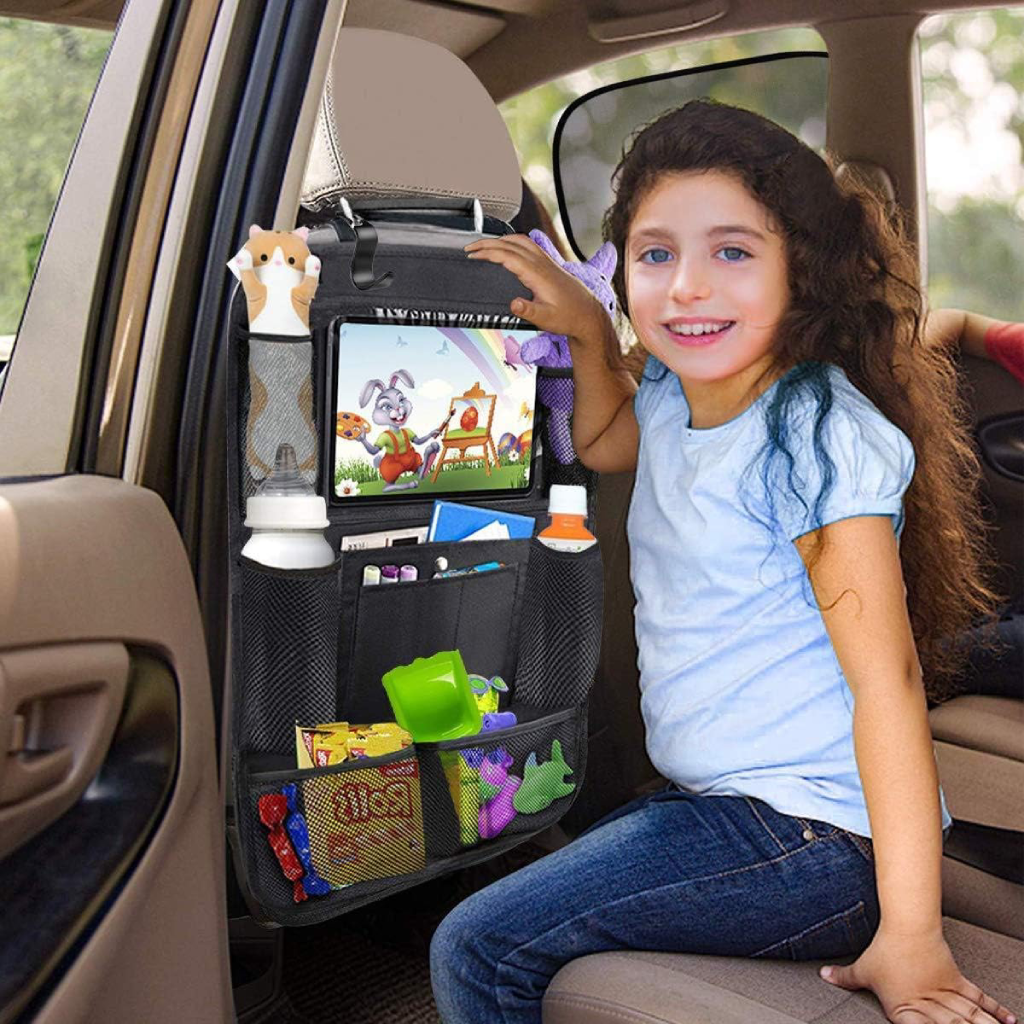 Organisateur de siège arrière de voiture – Support de tablette, multiples poches, couverture de protection